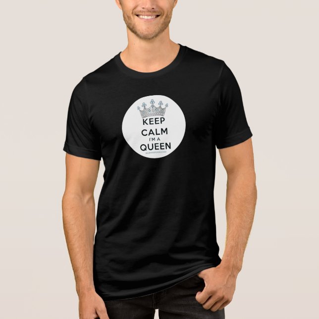 Camiseta A coroa rainha da calma da SlipperyJoe's prateada  (Frente)