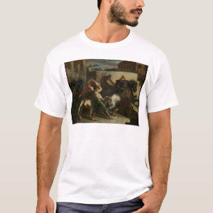 Camiseta A corrida de cavalos selvagem em Roma, c.1817