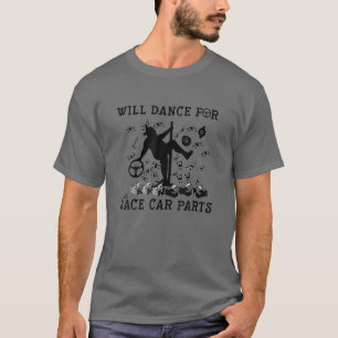 Camiseta A Corrida De Vestígios De Mens Dança Para Carro Ra