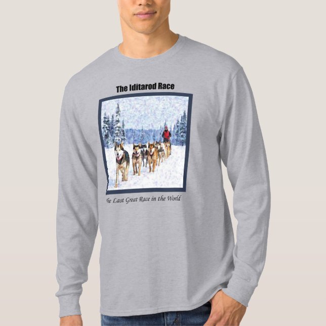 Camiseta A corrida Iditarod no Alasca (Frente)
