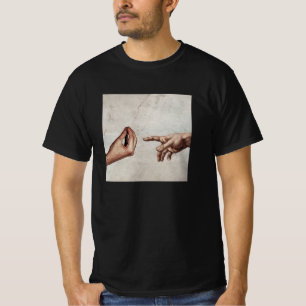 Camiseta A Criação de Adão - Michelangelo - Mão Italiana