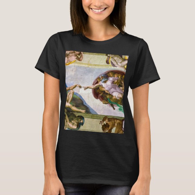 Camiseta A Criação de Adão por Michelangelo (Frente)