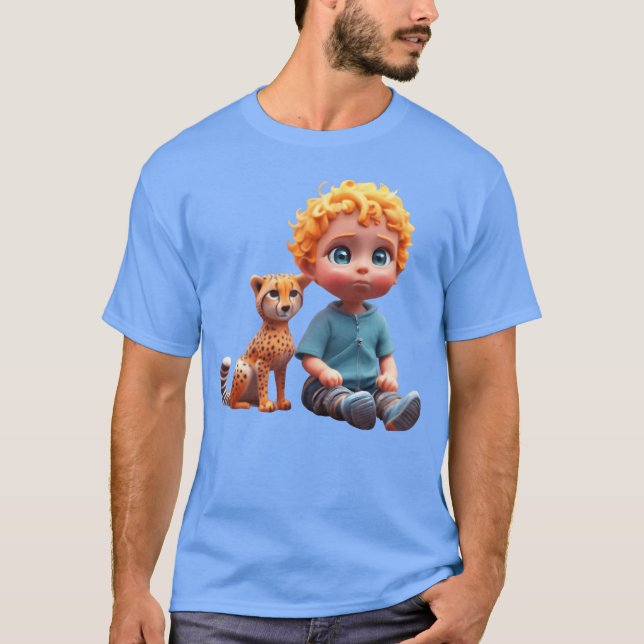 Camiseta A criança e os amigos do gato (Frente)