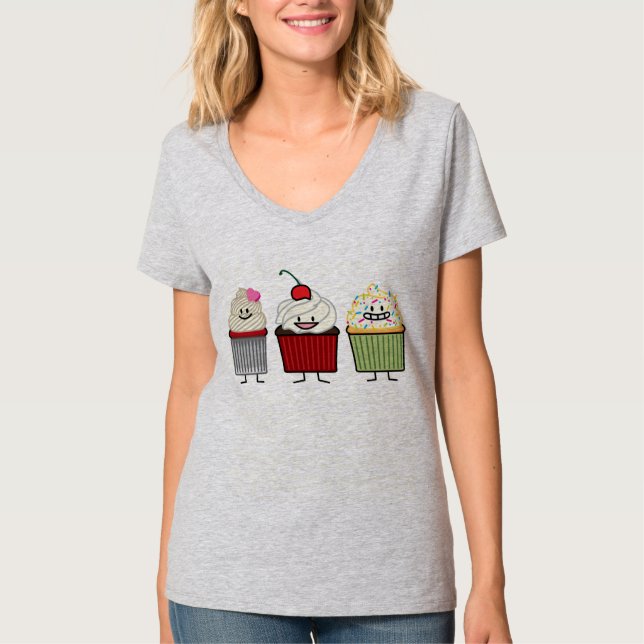 Camiseta A crosta de gelo da família do cupcake polvilha o (Frente)
