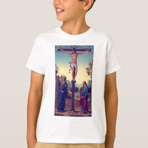 Camiseta A Crucificação com a Virgem por Pietro Perugino