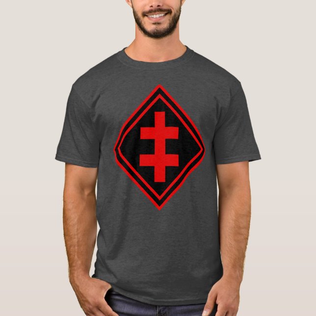 Camiseta A Cruz de Lorena - v2 (vermelho) (Frente)