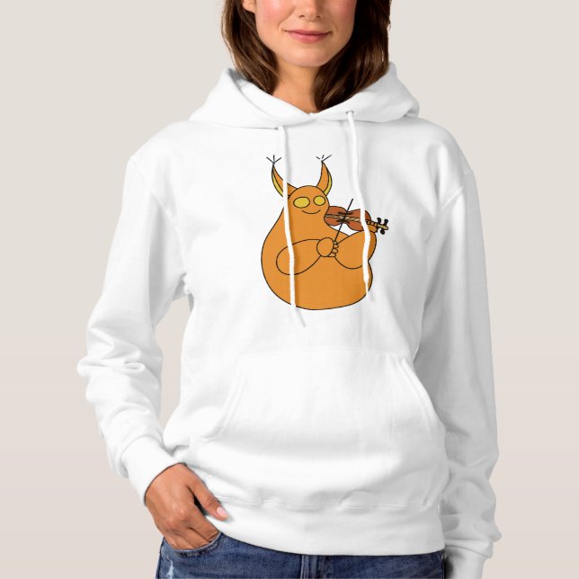 Camiseta A cute orange musical monster playing the violin  (Frente)