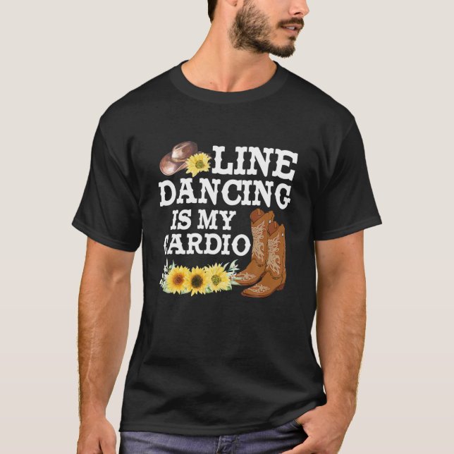 Camiseta A Dança De Linha É A Minha Cowgirl Da Cardio Count (Frente)