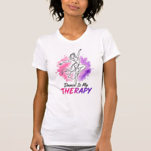 Camiseta A Dança É Minha Terapia Desenho de Aquarela Dançar