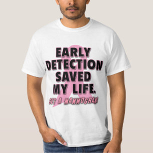 Camiseta A detecção atempada salvar o design do cancro da
