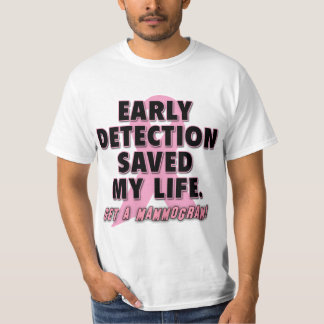 Camiseta A detecção atempada salvar o design do cancro da