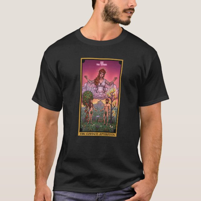 Camiseta A Deusa Afrodita A Bruxa Pagan Tarot Card (Frente)