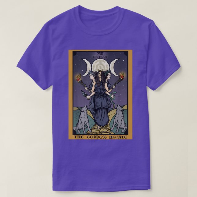 Camiseta A Deusa Hecate Tarot Card Triple Moon Wiccan P (Frente do Design)
