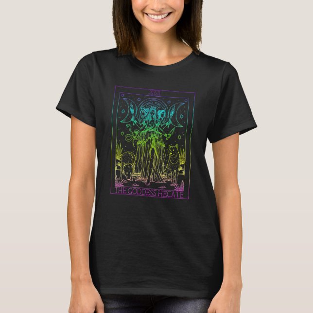 Camiseta A Deusa Hecate Tarot Card Triple Moon Witch (Frente)