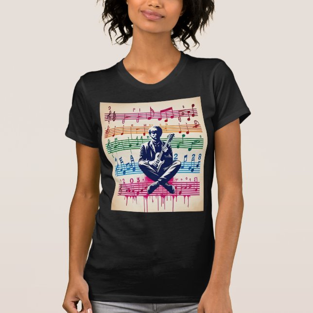 Camiseta a diatonic scale with musical notations (Frente)