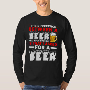 Camiseta A Diferença Entre Uma Cerveja E Sua Opinião É