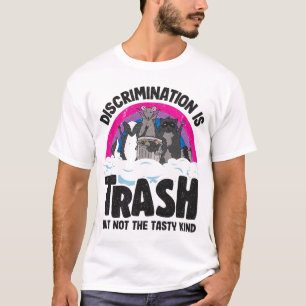 Camiseta A Discriminação É O Traje De Salmão Raccoon Bisexu