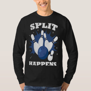 Camiseta A divisão acontece para um que toca boliche em um