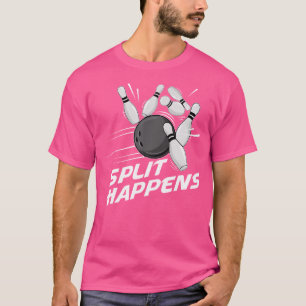 Camiseta A Divisão Engraçada Ocorre Na Equipe Da Boliche, B