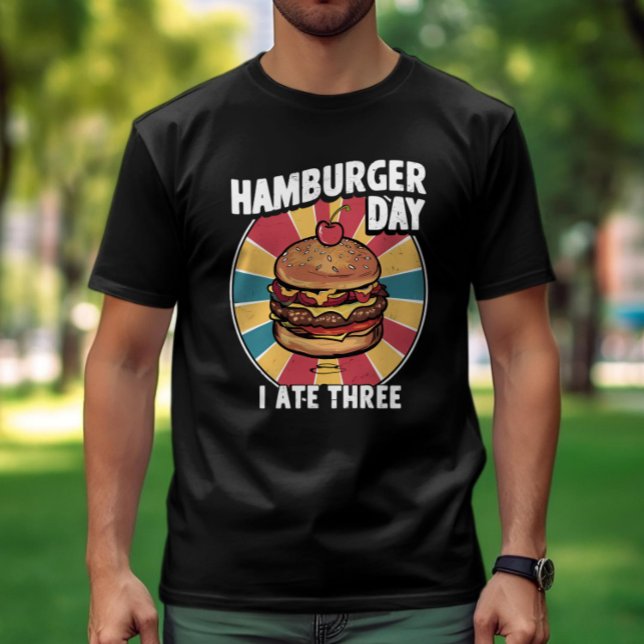 Camiseta A Doce Surpresa: Hamburger com uma Cereja no Topo (Criador carregado)