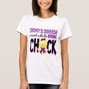 Camiseta A doença de Crohn sujada com o pintinho errado