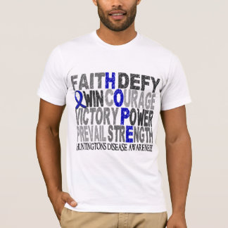 Camiseta A doença de Huntington da colagem da palavra da