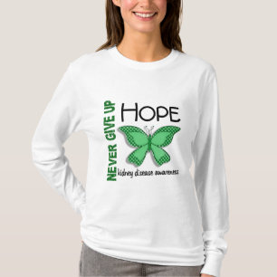 Camiseta A doença renal nunca dá acima a borboleta 4,1 da