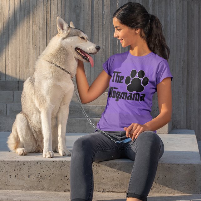 Camiseta A Dogmama Cachorro Pet Impressão de Pata Engraçado (Criador carregado)