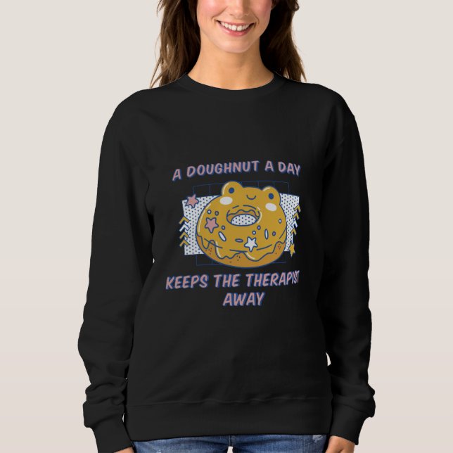 Camiseta A Doughnut A Day Keeps The Therapist Away Present (Frente)