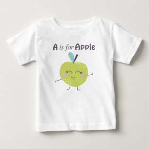 Camiseta A é para a ilustração Apple Cute Alphabet Lette