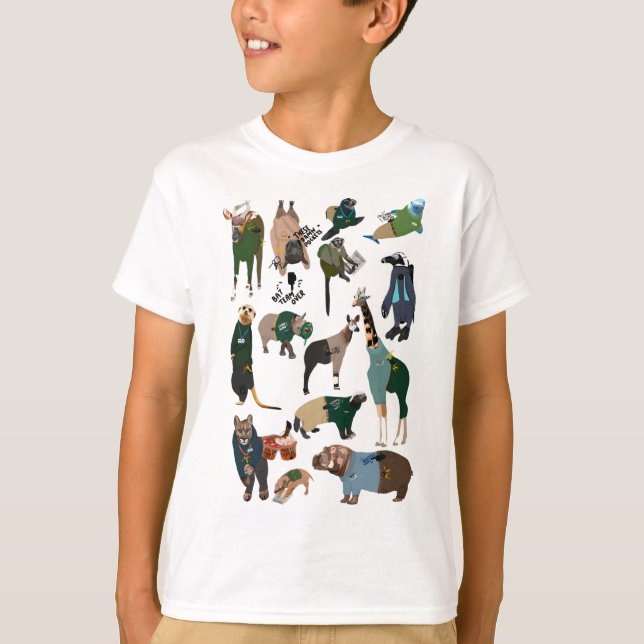 Camiseta A é para Animais como Zookepers (Frente)