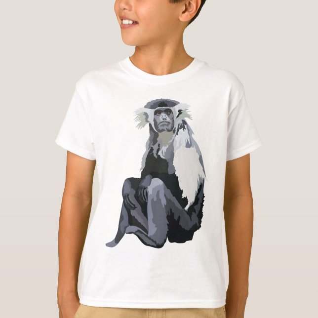 Camiseta A é para o macaco angolano Colobus (Frente)