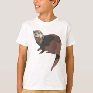Camiseta A é para uma pequena lontra escura asiática