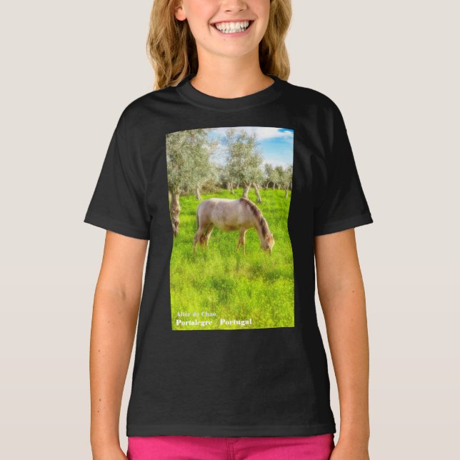 Camiseta A égua prateada da raça Alter Real (Frente)