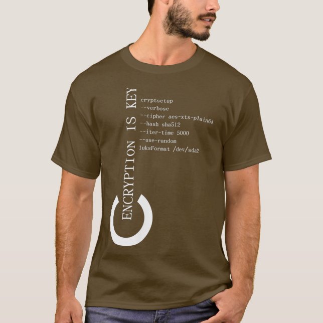 Camiseta A Encriptação Linu É A Linha De Comando Chave (Frente)