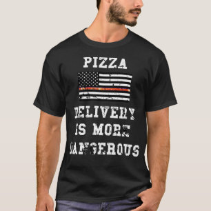 Camiseta A Entrega De Pizza É Mais Perigosa - Linha Azul Fi
