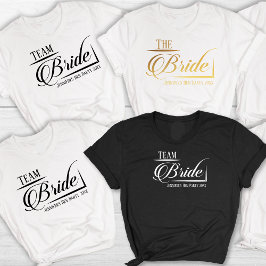 Camiseta A Equipe da Noiva Nome da Festa de Despedida de So