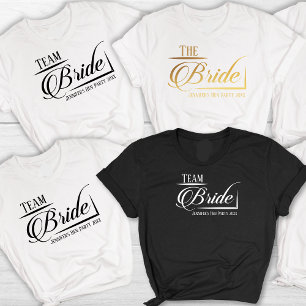 Camiseta A Equipe da Noiva Nome da Festa de Despedida de So