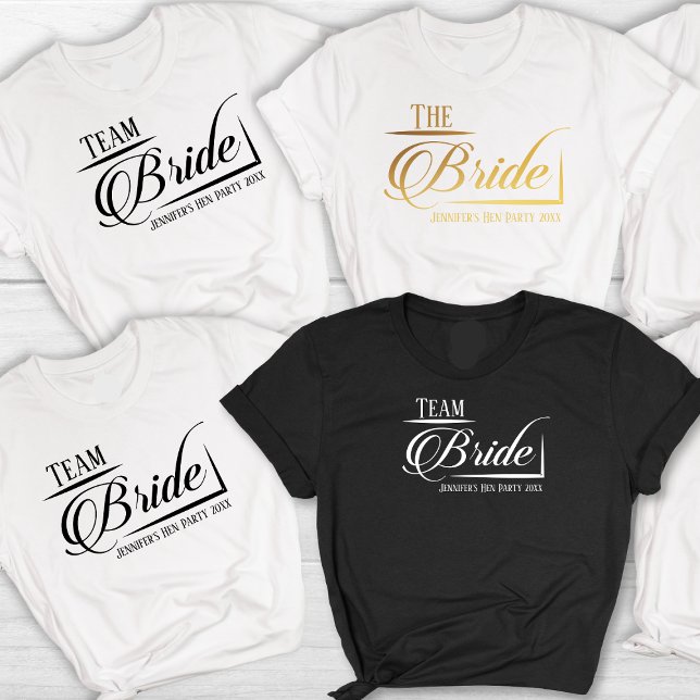 Camiseta A Equipe da Noiva Nome da Festa de Despedida de So (Criador carregado)