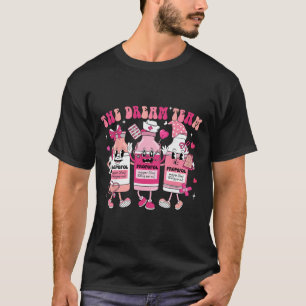 Camiseta A Equipe dos Sonhos Retro Groovy Enfermeira Médica