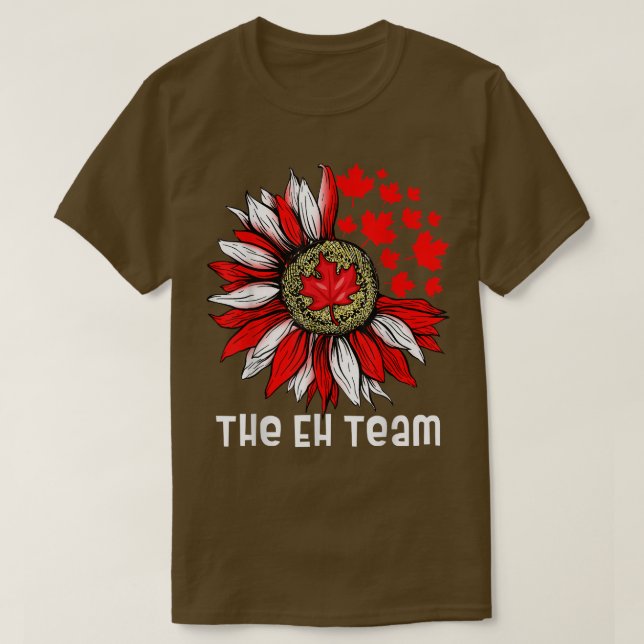 Camiseta A Equipe Eh no dia canadense do plântula de girass (Frente do Design)