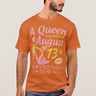 Camiseta A Era Nascer No 13 de Agosto Feliz Aniversário Par