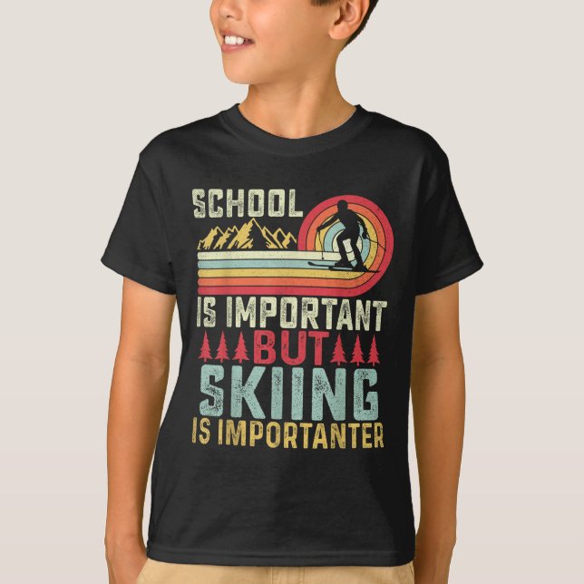 Camiseta A Escola É Importante Mas Esquiar É Importante Esq (Frente)