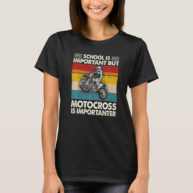 Camiseta A Escola É Importante, Mas Motocross É Importante. (Frente)