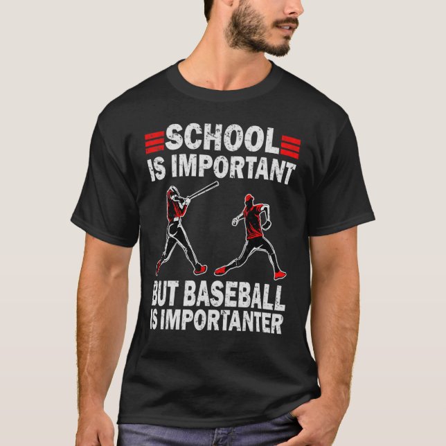 Camiseta A Escola É Importante Mas O Baseball É Importante (Frente)
