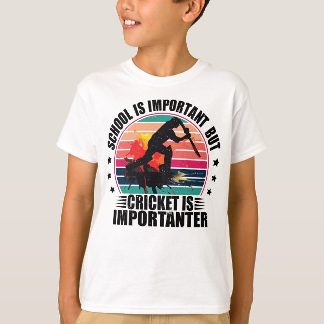 Camiseta A Escola É Importante, Mas O Críquete É Importante (Frente)