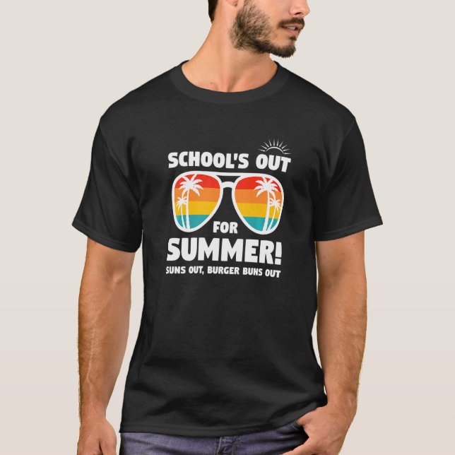 Camiseta A escola está fora para férias de verão no verão H (Frente)