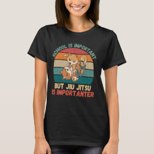 Camiseta A Escola Retro Shiba Inu É Importante Jiu Jitsu É