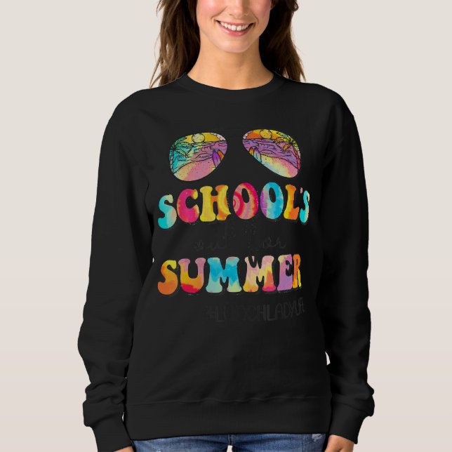 Camiseta A escola saiu para o almoço dos óculos de sol de v (Frente)