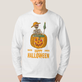 Camiseta A escuridão do Halloween esconde criaturas impiedo